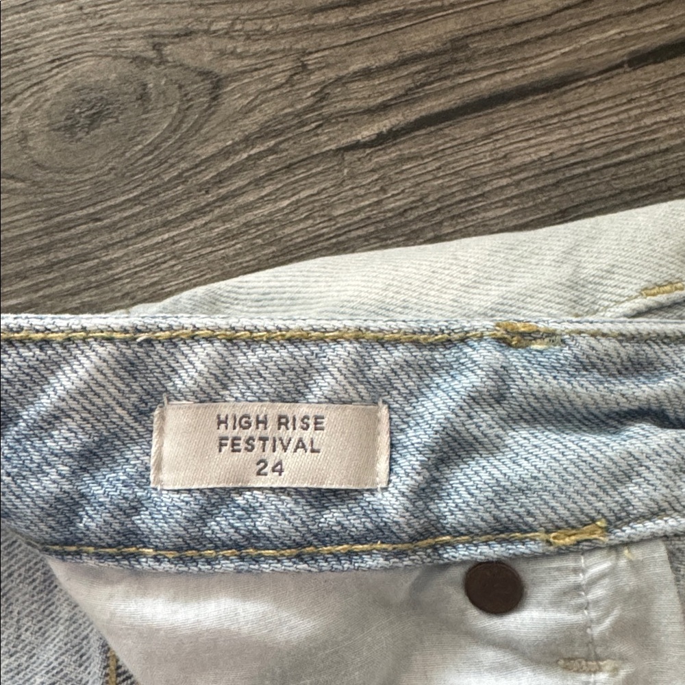 Pacsun Women’s Distressed High Rise Festival Denim Shorts Size 24 - Picture 3 of 7